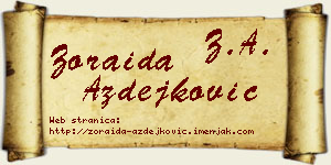 Zoraida Azdejković vizit kartica